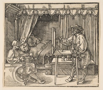 Kunstner tegner et portræt af en mand.a.n.d. af Albrecht Dürer
