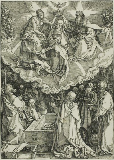 Jomfruens antagelse og kroning, fra Jomfruens liv af Albrecht Dürer