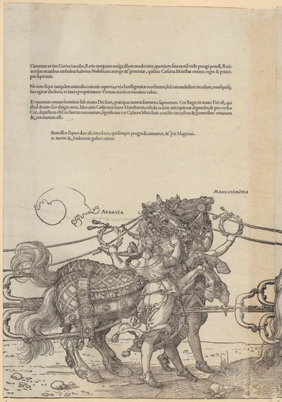 Audatia, side 7 i serien »Den store triumfvogn« af Albrecht Dürer