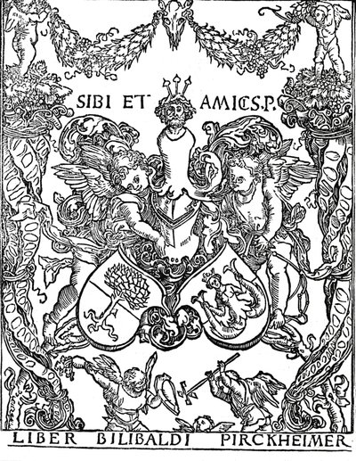 Bogplade af Willibald Pirkheimer, c1502-1503, 1906 af Albrecht Dürer