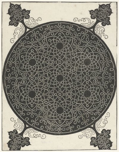 Broderieksempel med syv blomsterformede motiver af Albrecht Dürer
