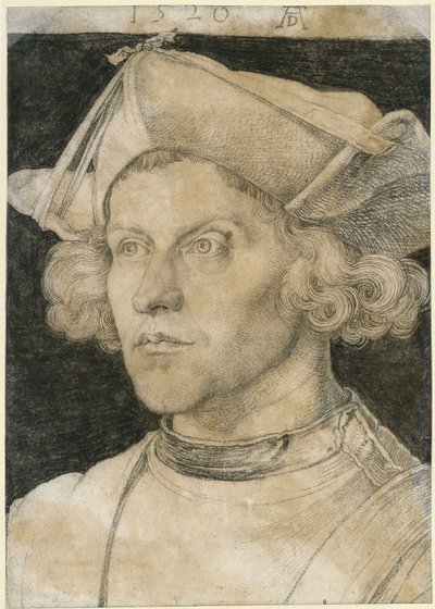 Brystbillede af en ung mand af Albrecht Dürer