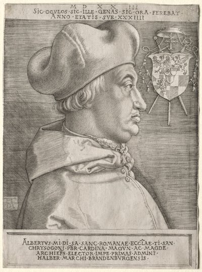Kardinal Albrecht af Brandenburg - Den store plade, 1523. af Albrecht Dürer