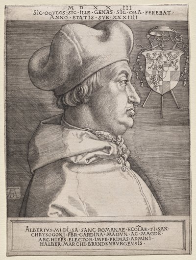 Kardinal Albrecht af Brandenburg - den store plade af Albrecht Dürer
