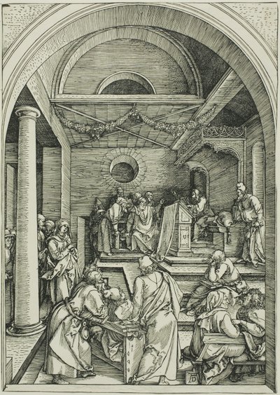 Kristus blandt lægerne, fra Jomfruens liv af Albrecht Dürer