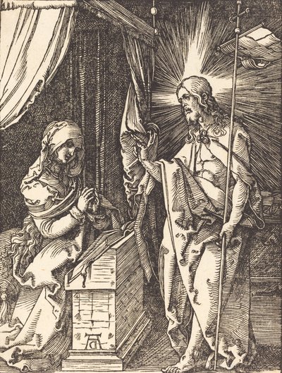 Kristus viser sig for sin mor, sandsynligvis ca. 15091510. af Albrecht Dürer