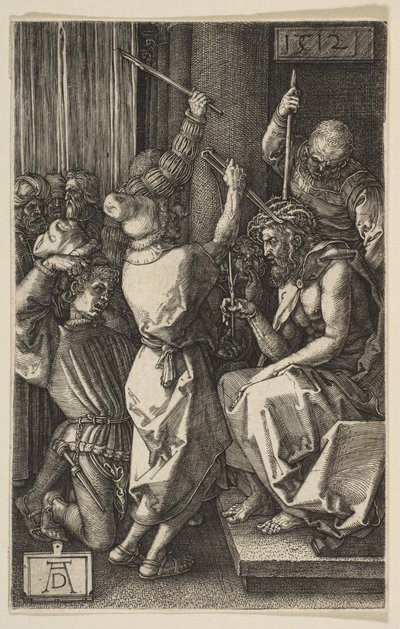 Kristus kronet med torne, fra den indgraverede lidenskab, 1512. af Albrecht Dürer