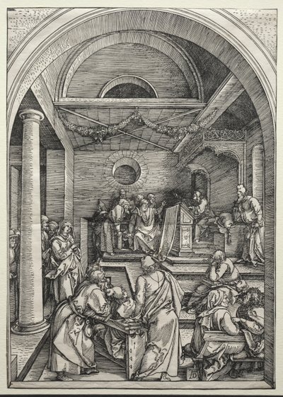 Kristus disputerer med læger, ca. 1503-1504. af Albrecht Dürer