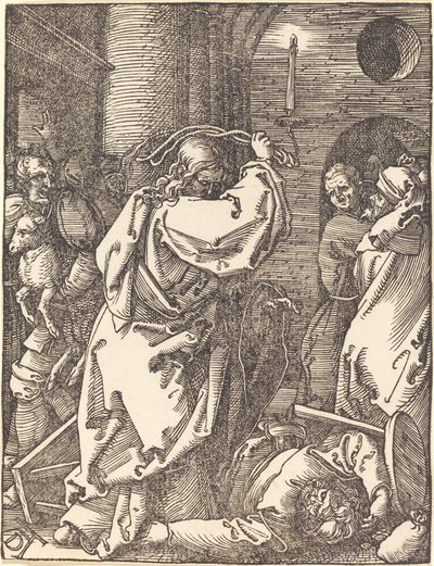 Kristus udstøder pengeudlånerne fra templet af Albrecht Dürer