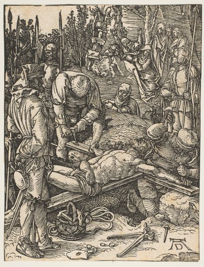 Kristus Nailed to the Cross, fra The Small Passion, ca. 1509. af Albrecht Dürer