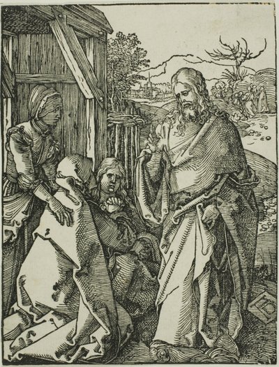 Kristus tager afsked med sin mor, fra The Small Woodcut Passion af Albrecht Dürer