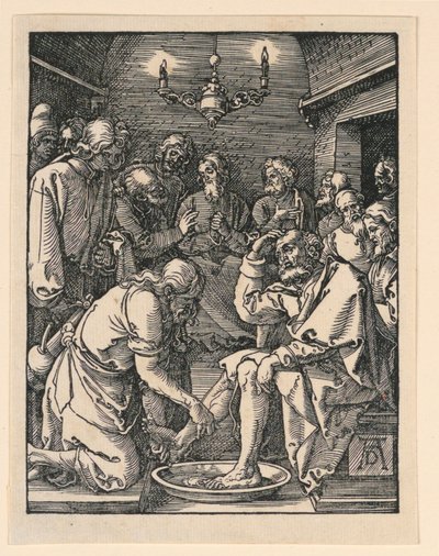 Kristus vasker fødderne, fra The Little Passion Series af Albrecht Dürer