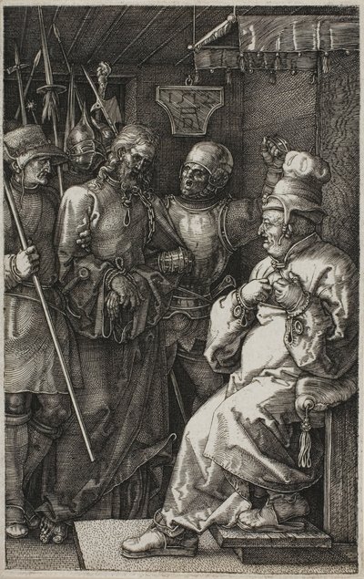 Kristus før Kaifas, fra The Engraved Passion af Albrecht Dürer