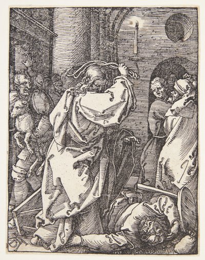 Kristus udstøder pengeudlånerne fra templet af Albrecht Dürer