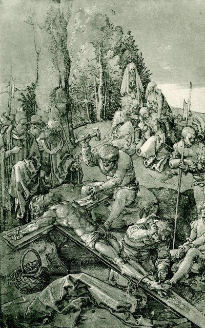 Kristus er naglet til korset af Albrecht Dürer