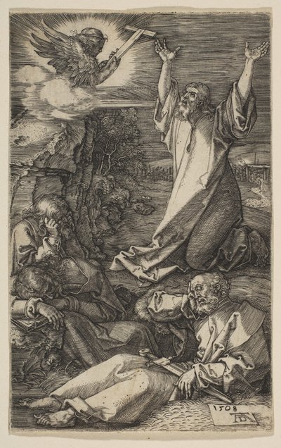 Kristus på Oliebjerget, fra The Passion, 1508. af Albrecht Dürer