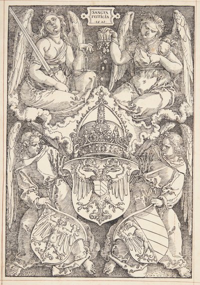 Imperiets våbenskjold og byen Nürnberg af Albrecht Dürer