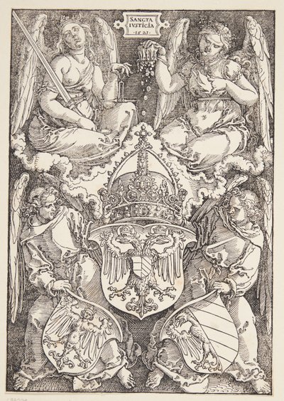 Imperiets våbenskjold og byen Nürnberg af Albrecht Dürer