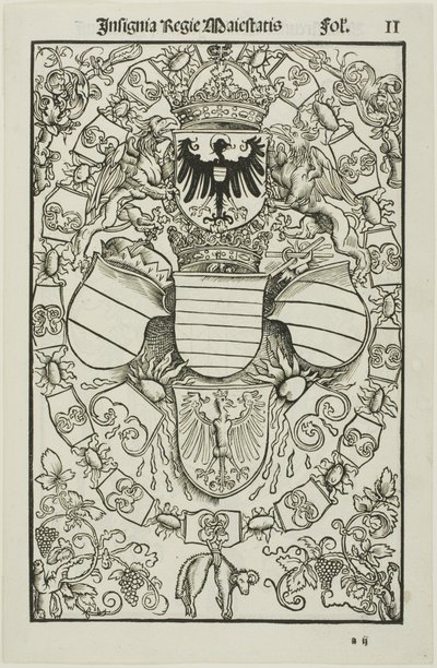 Våbenskjold af Maximilian I som konge af romerne af Albrecht Dürer