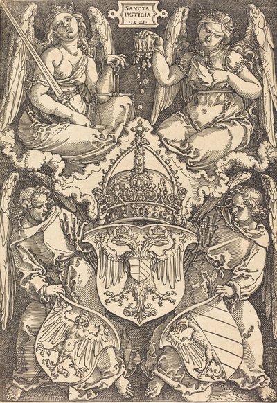 Det tyske riges og Nürnberg Citys våbenskjold, 1521. af Albrecht Dürer