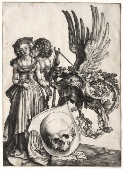 Våbenskjold med kranie af Albrecht Dürer