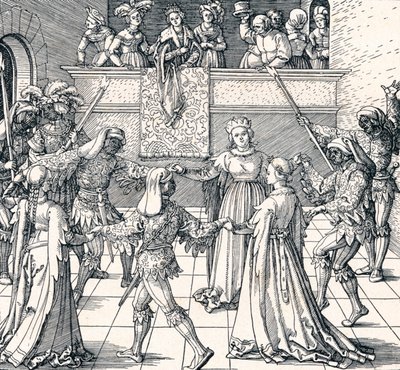 Dance by Torchlight, Augsburg, 1516 1906 af Albrecht Dürer