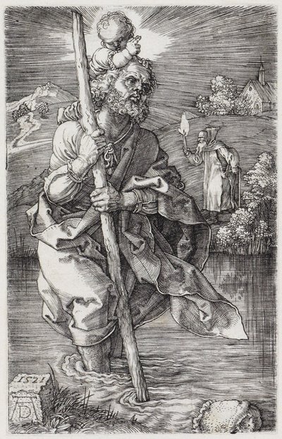Den hellige Kristoffer, der ser mod højre af Albrecht Dürer