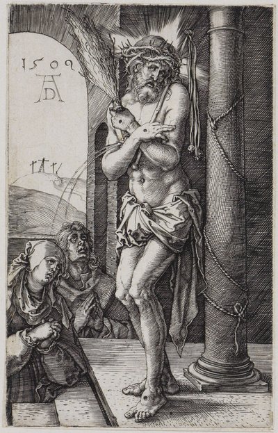 Smertensmanden foran Maria og Johannes af Albrecht Dürer