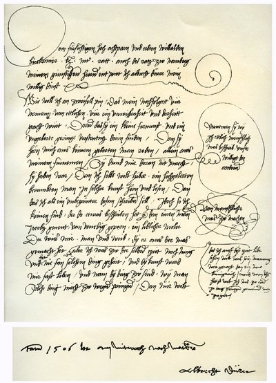 Udkast til Albrecht Durers dedikation til Willibald Pirckheimer, c1523 af Albrecht Dürer