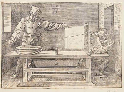 Tegner tegner en lut af Albrecht Dürer