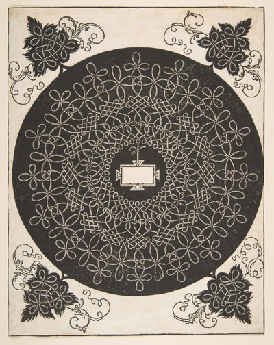 Broderimønster med et aflangt panel i midten, 1521 før. af Albrecht Dürer