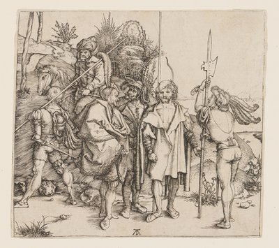 Fem fodsoldater og en ridende tyrker af Albrecht Dürer