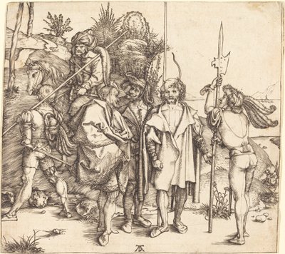 Fem soldater og en tyrker til hest af Albrecht Dürer