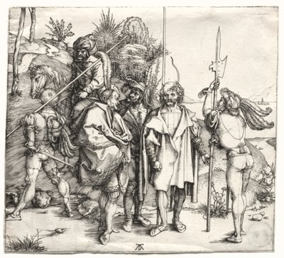 Fem soldater og en tyrker til hest, formentlig 1496. af Albrecht Dürer