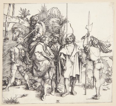 Fem lansquenets og en orientalsk hesteryg af Albrecht Dürer