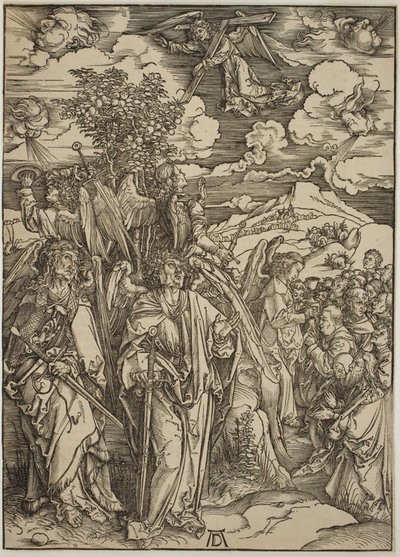Fire engle holder vindene af Albrecht Dürer