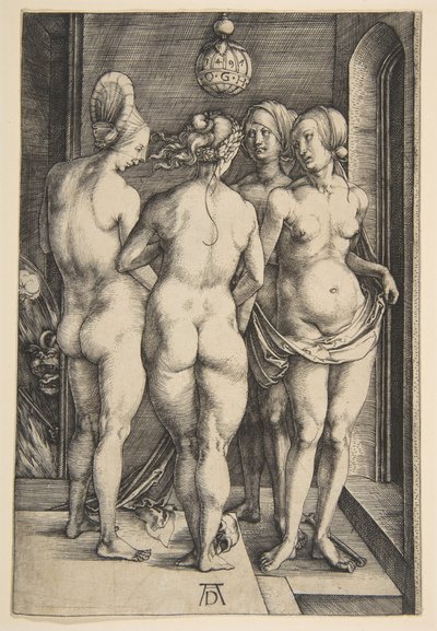Fire nøgne kvinder, 1497. af Albrecht Dürer