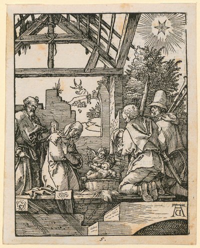 Kristi fødsel, blad 5 i serien „Den lille træsnitspassion“ af Albrecht Dürer