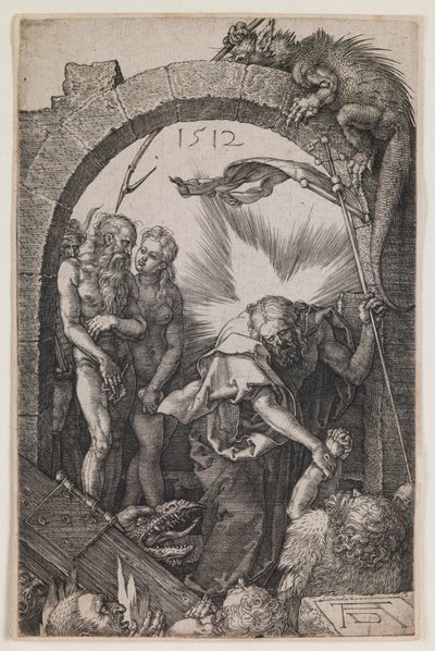 Harrowing of Hell, fra serien "The Engraved Passion" af Albrecht Dürer