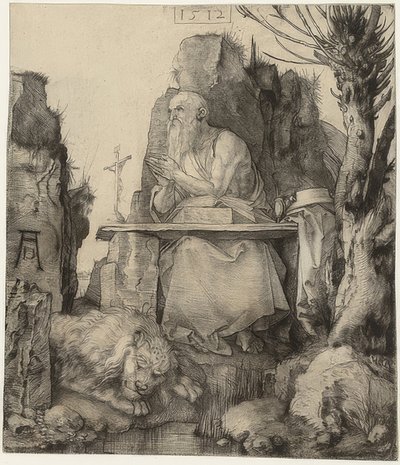 Sankt Hieronymus ved siden af ​​pilen. 1512 af Albrecht Dürer