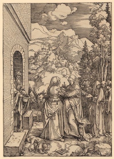 »Heimsuchung«, side 9 i serien »Das Marienleben« af Albrecht Dürer