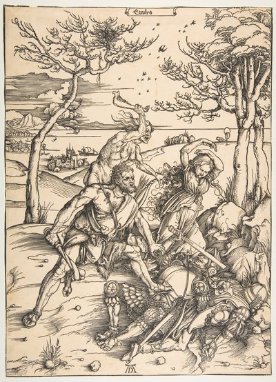 Hercules erobrer Molionide-tvillingerne.n.d. af Albrecht Dürer