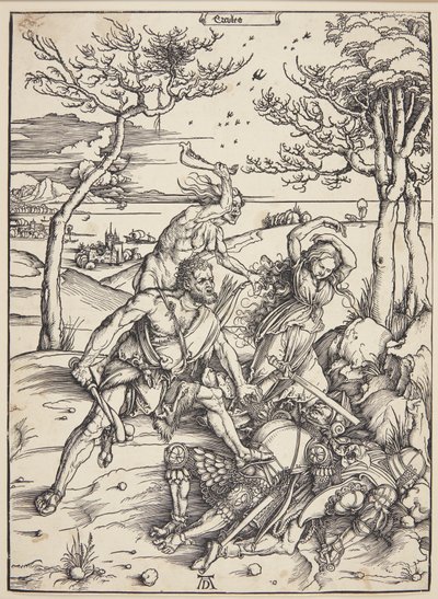Hercules erobrer Molionide-tvillingerne af Albrecht Dürer