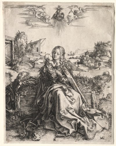 Hellig familie med sommerfuglen, ca. 1495. af Albrecht Dürer