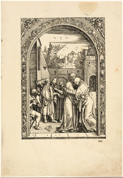 Joachim og St. Anne mødes ved Den Gyldne Port, fra Jomfruens liv af Albrecht Dürer