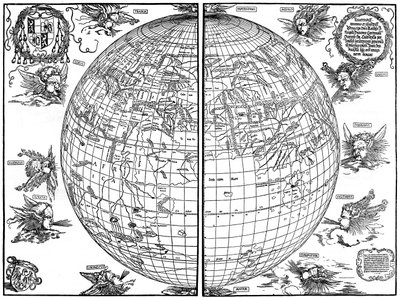 Johannes Stabius kort over verden, 1515, 1936 af Albrecht Dürer