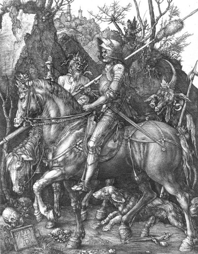 Ridder, Døden og Djævelen, 1513 af Albrecht Dürer