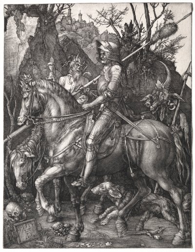 Ridder, Døden og Djævelen, 1513. af Albrecht Dürer
