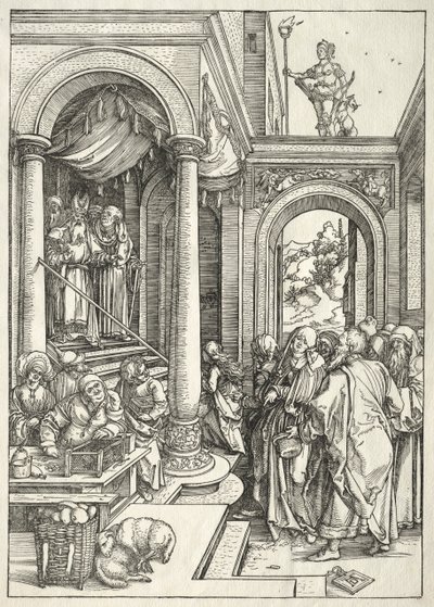 Jomfruens liv: Præsentation af den unge jomfru i templet af Albrecht Dürer