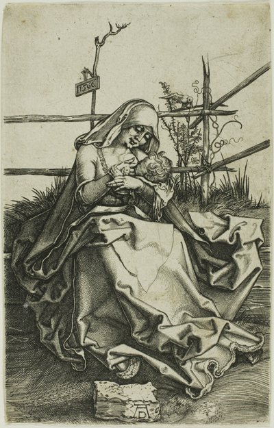 Madonna på en græsklædt bred af Albrecht Dürer